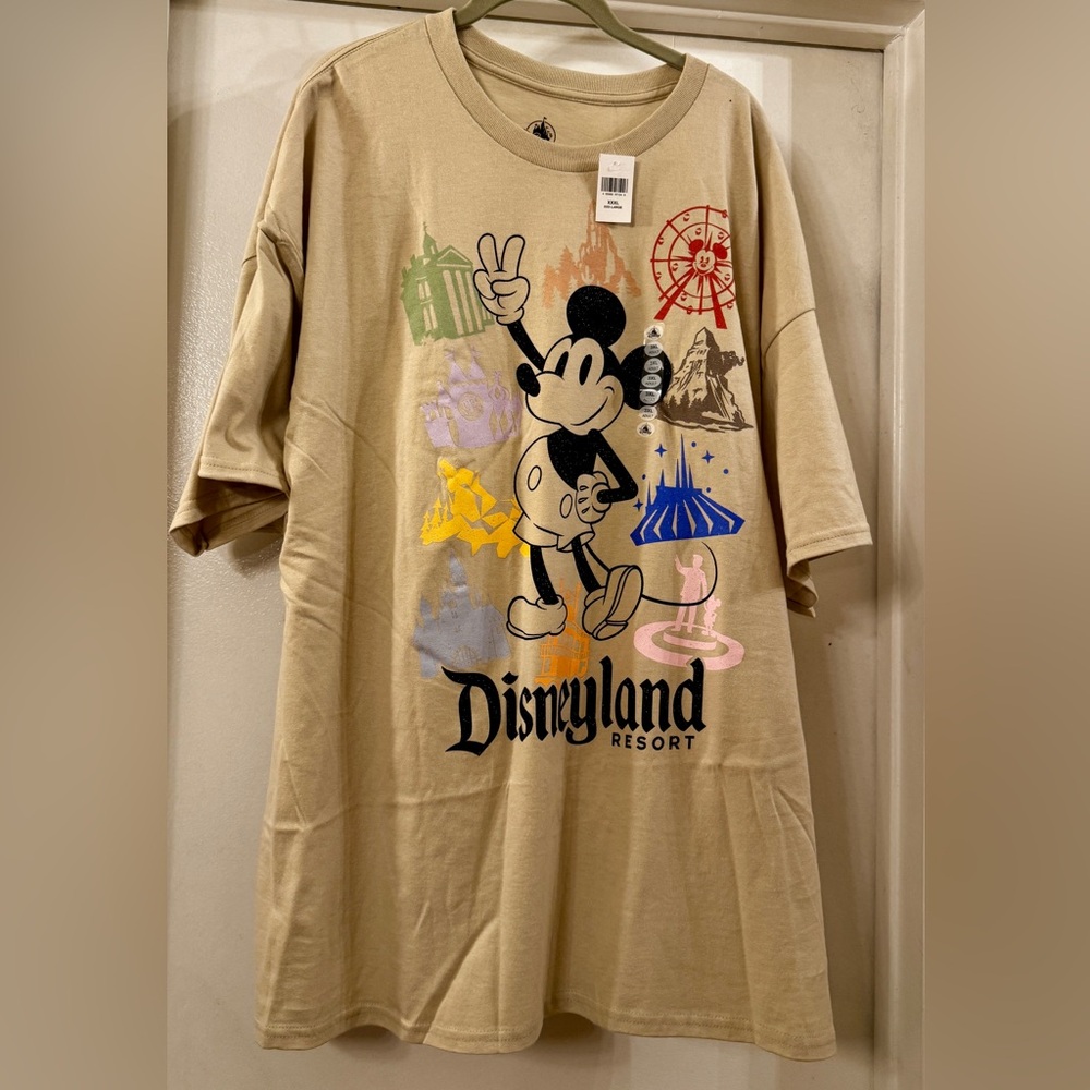 Disney Park Attractions Mickey Peace Sign Disneyland Unisex T Shirt NWT